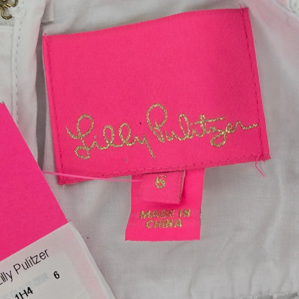 Lilly Pulitzer Jaida Dress White NWT 6 Bridal Shower Mini Short Graduation Dress - Picture 5 of 14